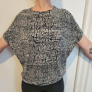 Marimekko B&W Patterned Batwing Blouse